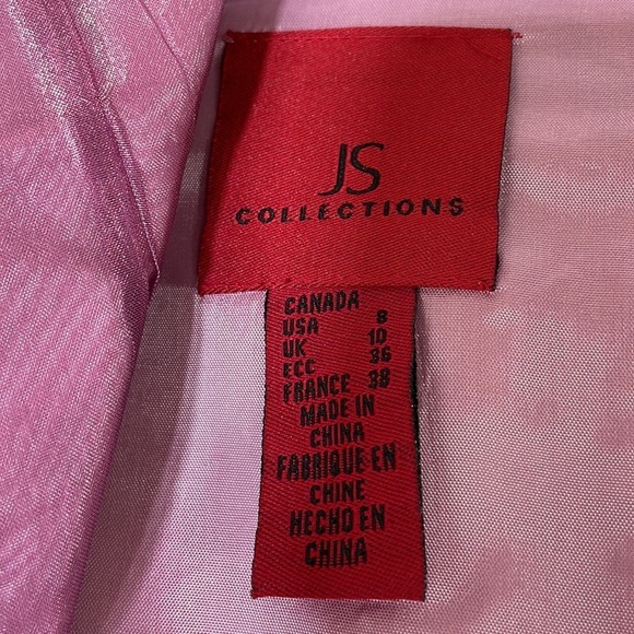 NWT. JS Collections 8 3D Floral Zipper Back Organza Blouse. - Picture 3 of 13